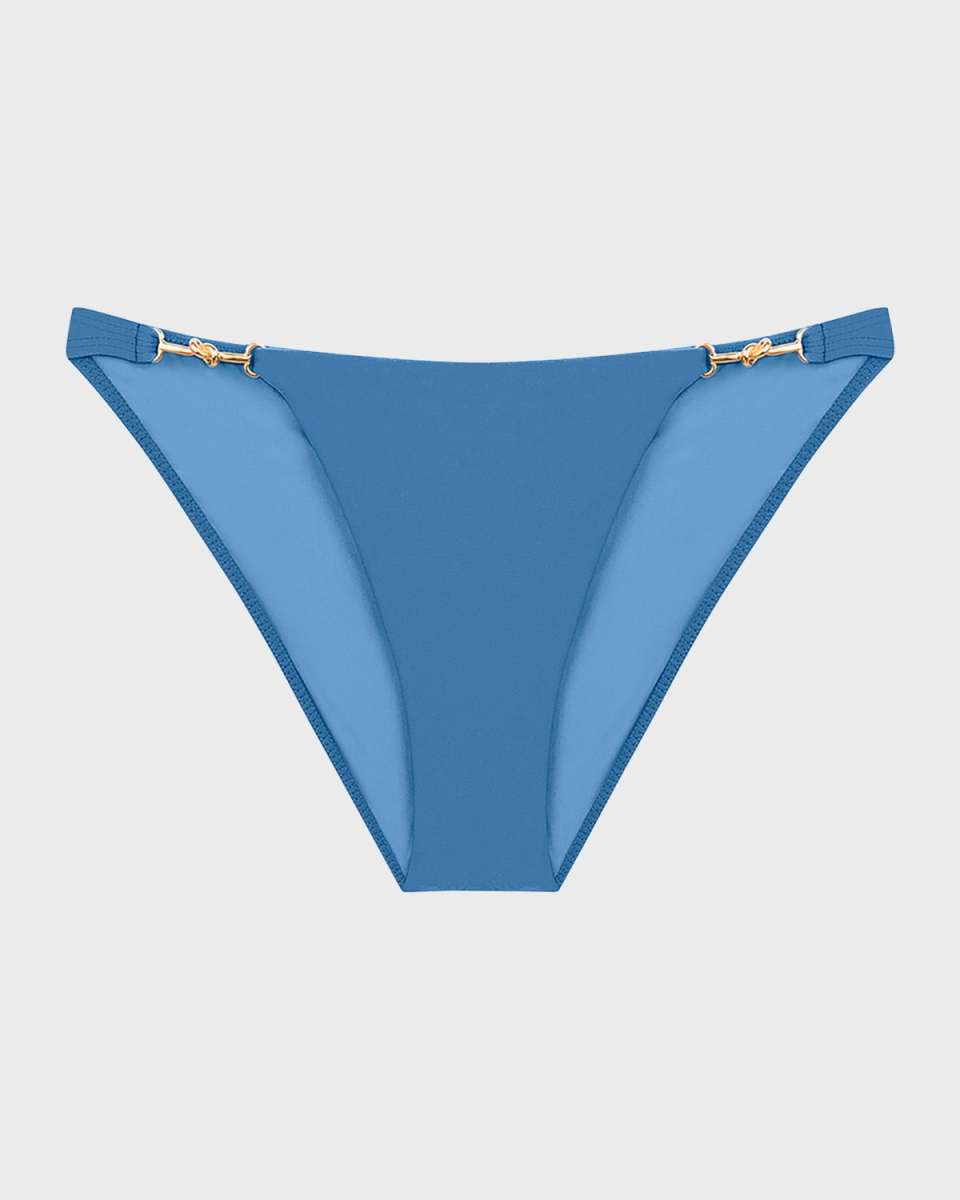 Solid Cora Detail Full Bikini Bottoms